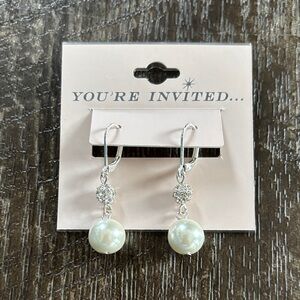Elegant Silver Pearl Drop Earrings